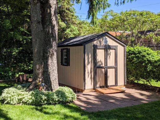 Custom Highland Gable Shed With Black Trims
