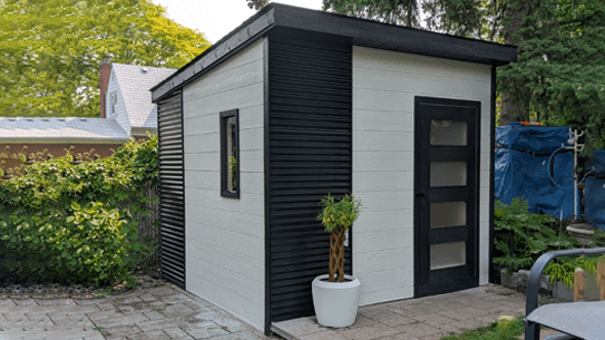 Custom Kawartha with metal siding.A trusted shed builder can customize to your specifications